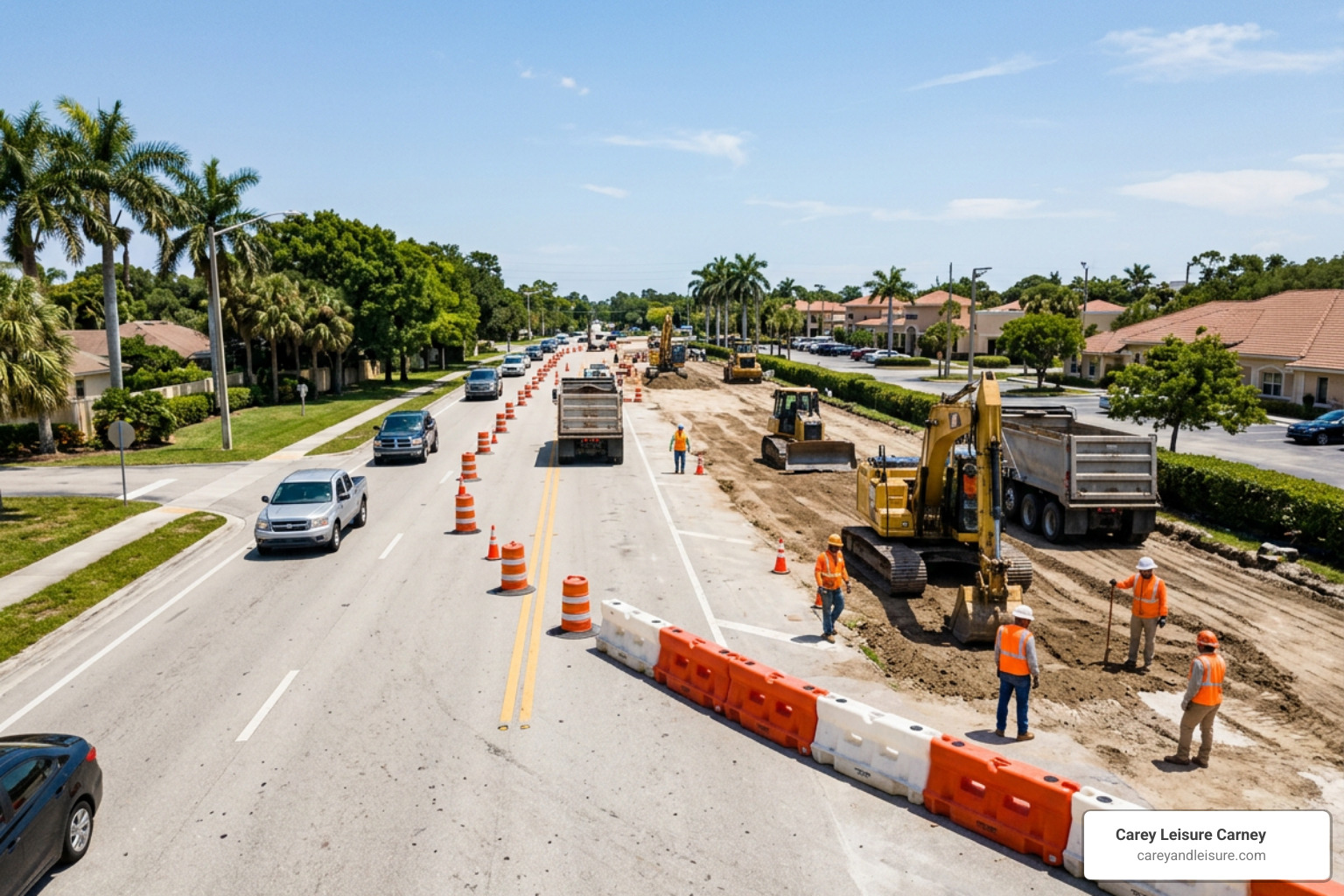 Road construction and lane expansion zone