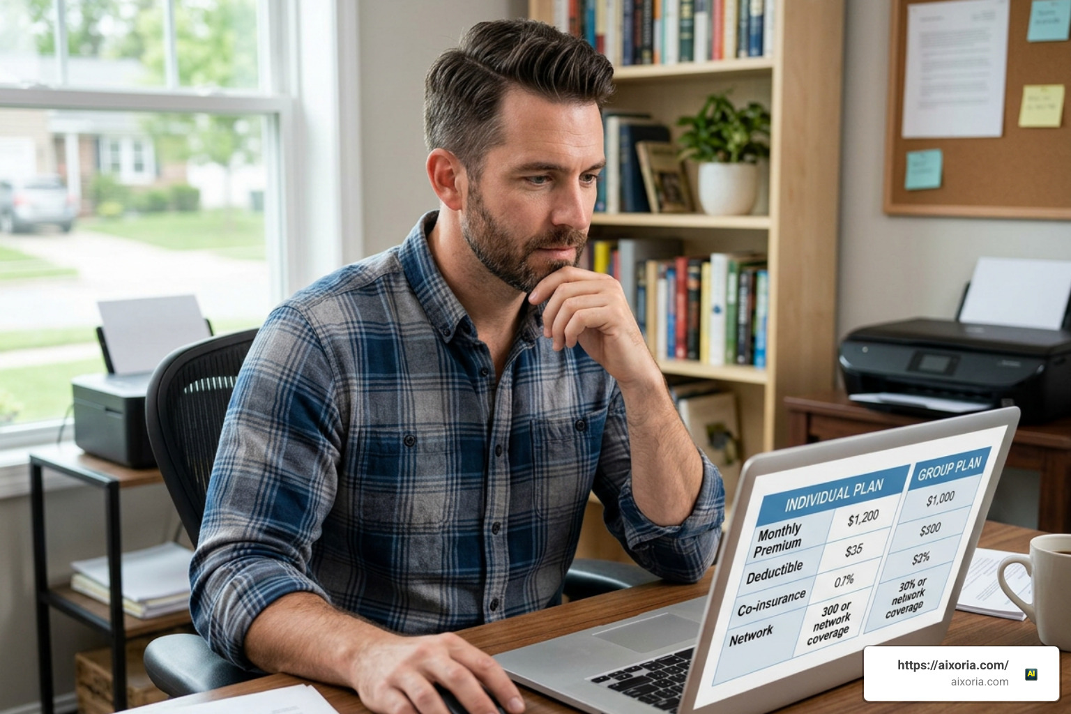 Independent contractor comparing individual vs group health plans Independent contractor comparing individual vs group health plans