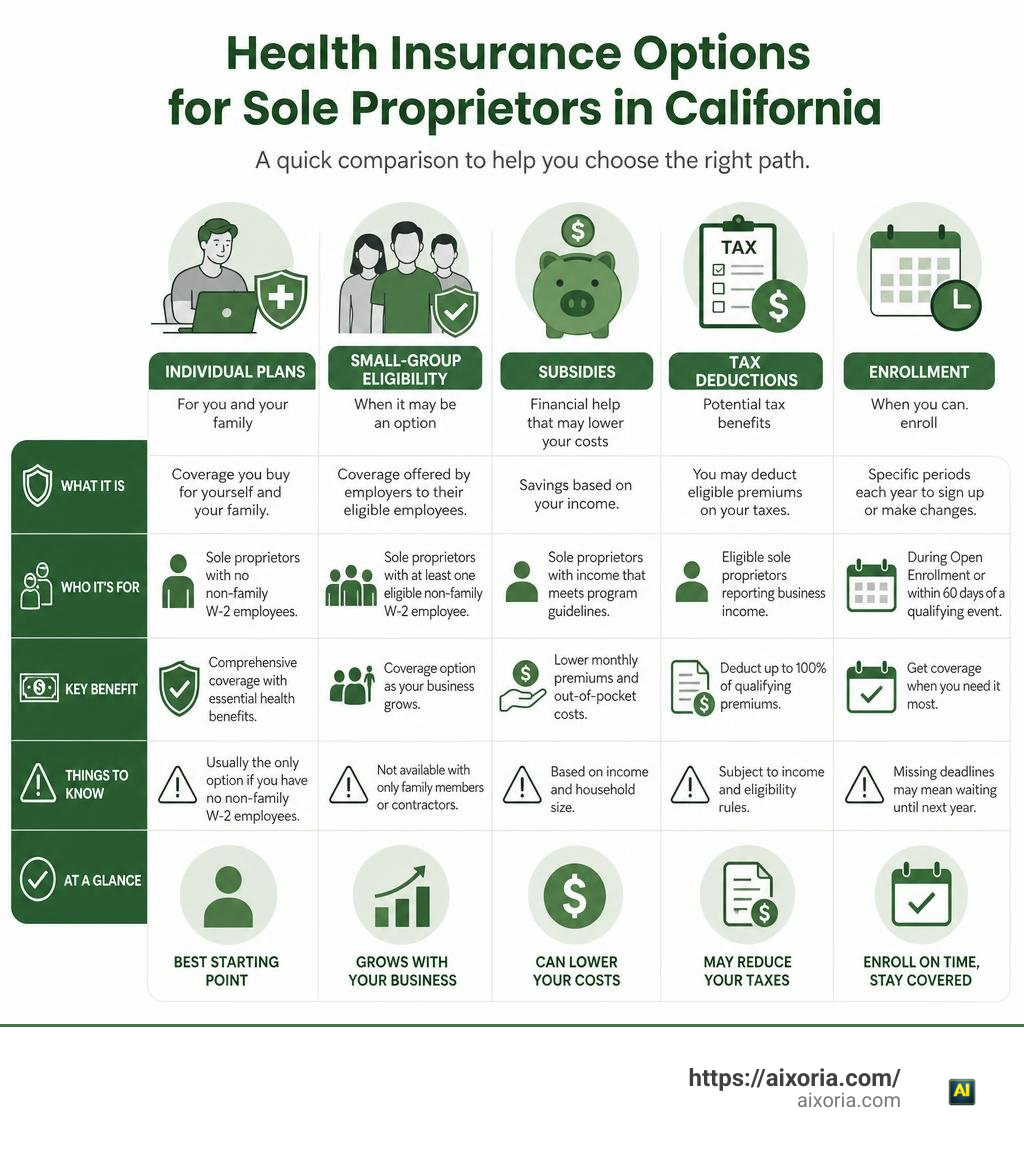 Infographic comparing individual plans, small-group eligibility, subsidies, tax deductions, and enrollment infographic Infographic comparing individual plans, small-group eligibility, subsidies, tax deductions, and enrollment infographic