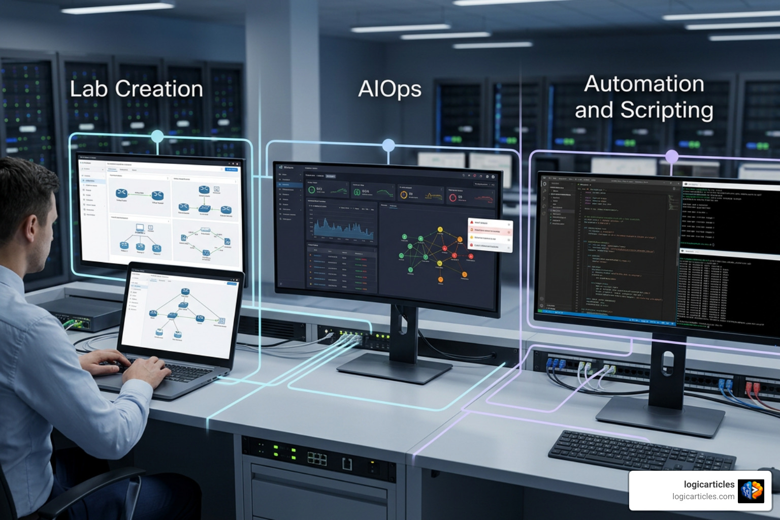Diagram of network AI operational lanes