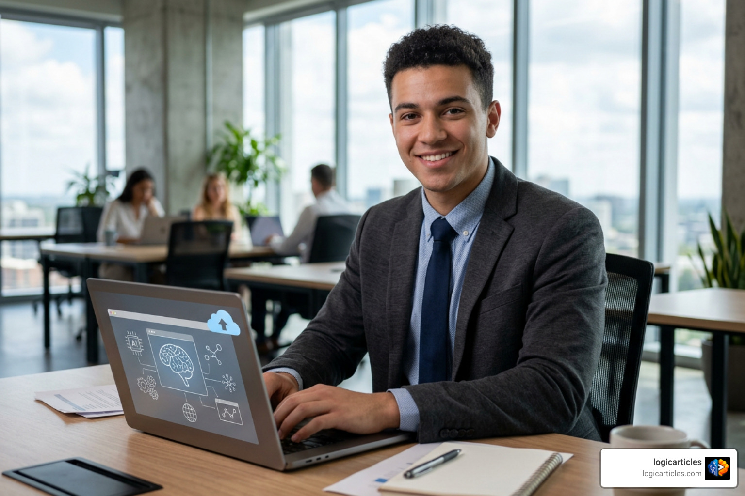 Commerce graduate preparing for corporate interview with AI assistance