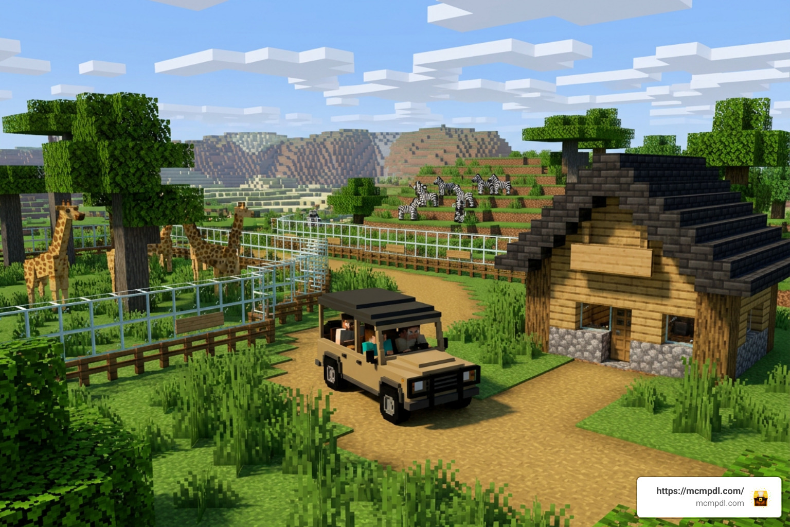 Safari vehicles and gift shops in Minecraft Safari vehicles and gift shops in Minecraft