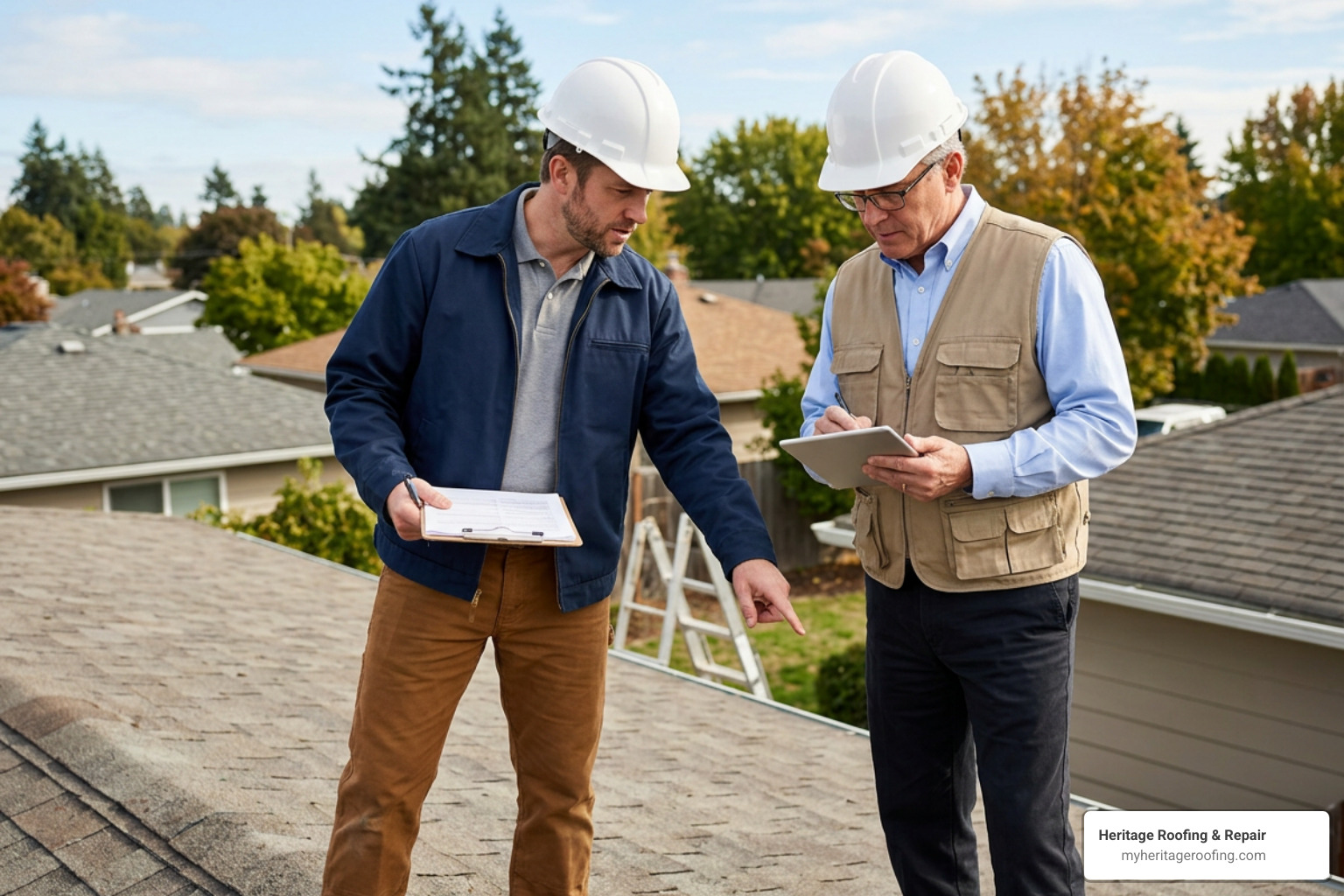 contractor meeting with insurance adjuster on site