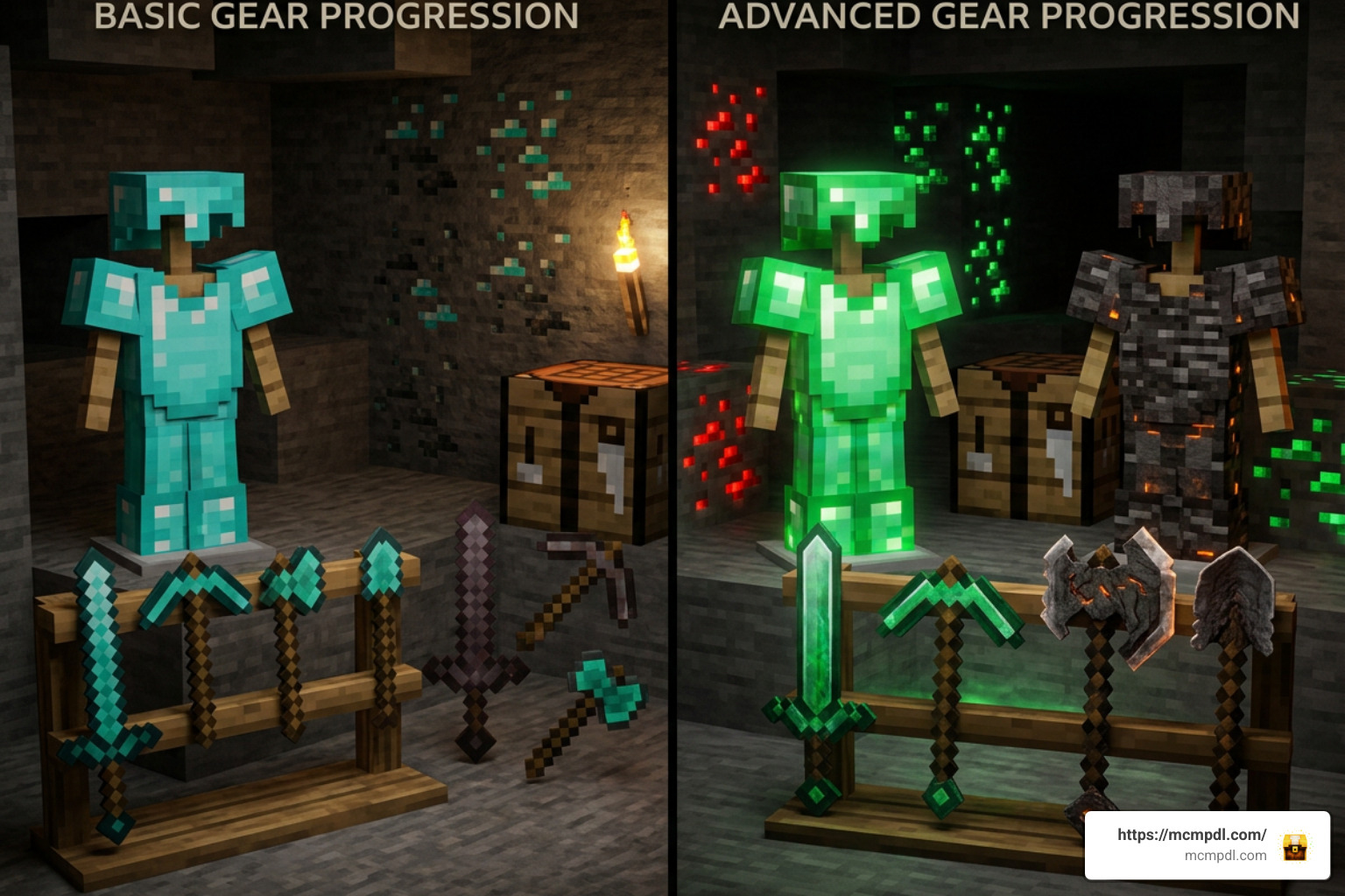 Bedrock gear progression and custom tools Bedrock gear progression and custom tools