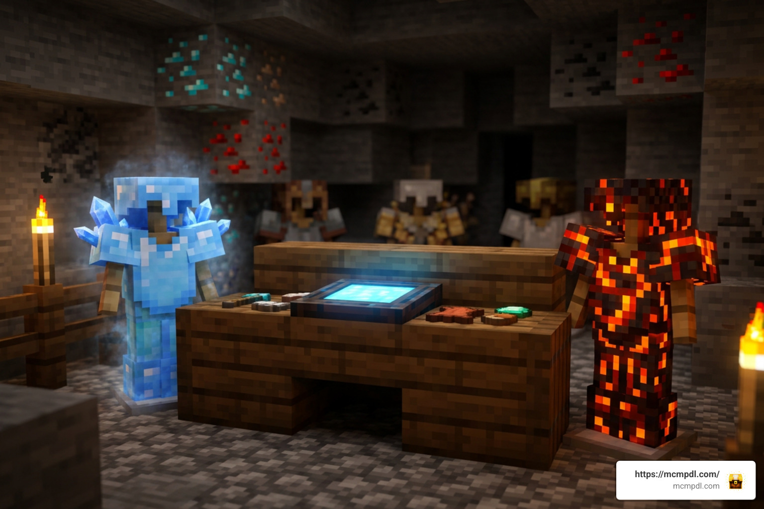 Upgrade Bench workstation and custom armor display Upgrade Bench workstation and custom armor display