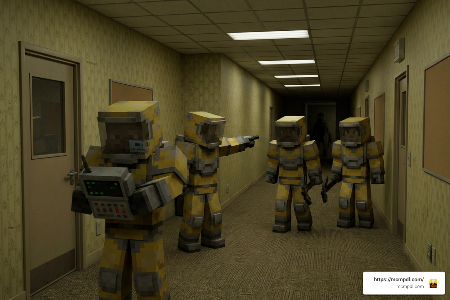 Players surviving Backrooms in Minecraft Bedrock