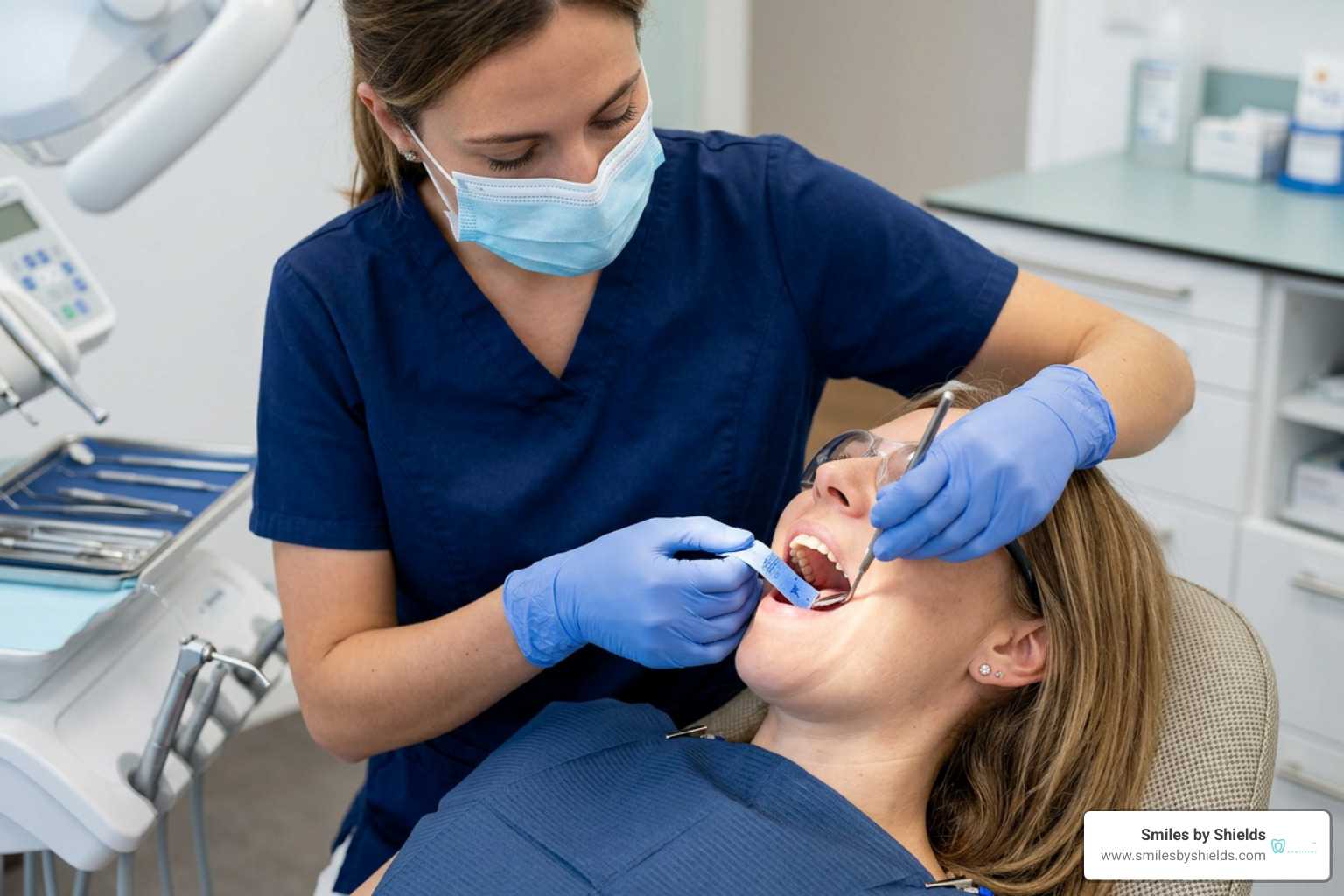 dental bite alignment check using articulating paper
