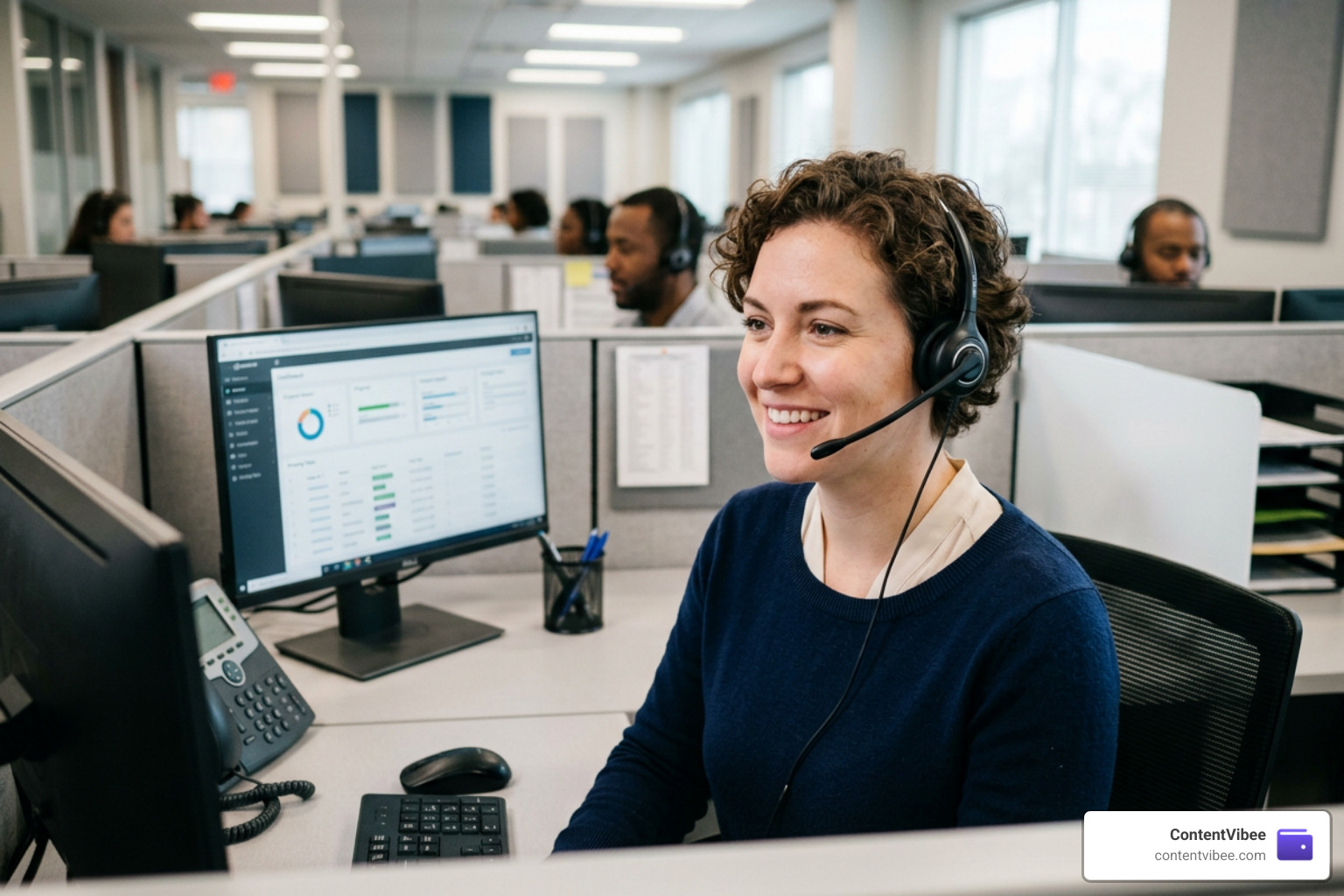 customer service representative taking insurance claim call