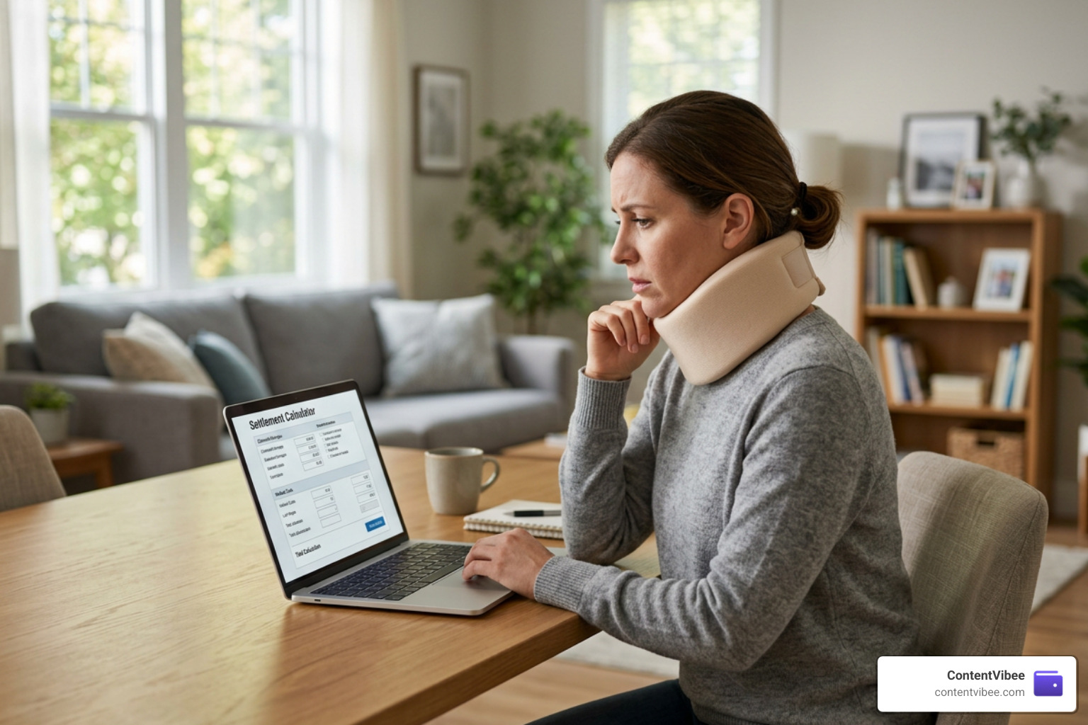 Settlement calculation process for whiplash claims