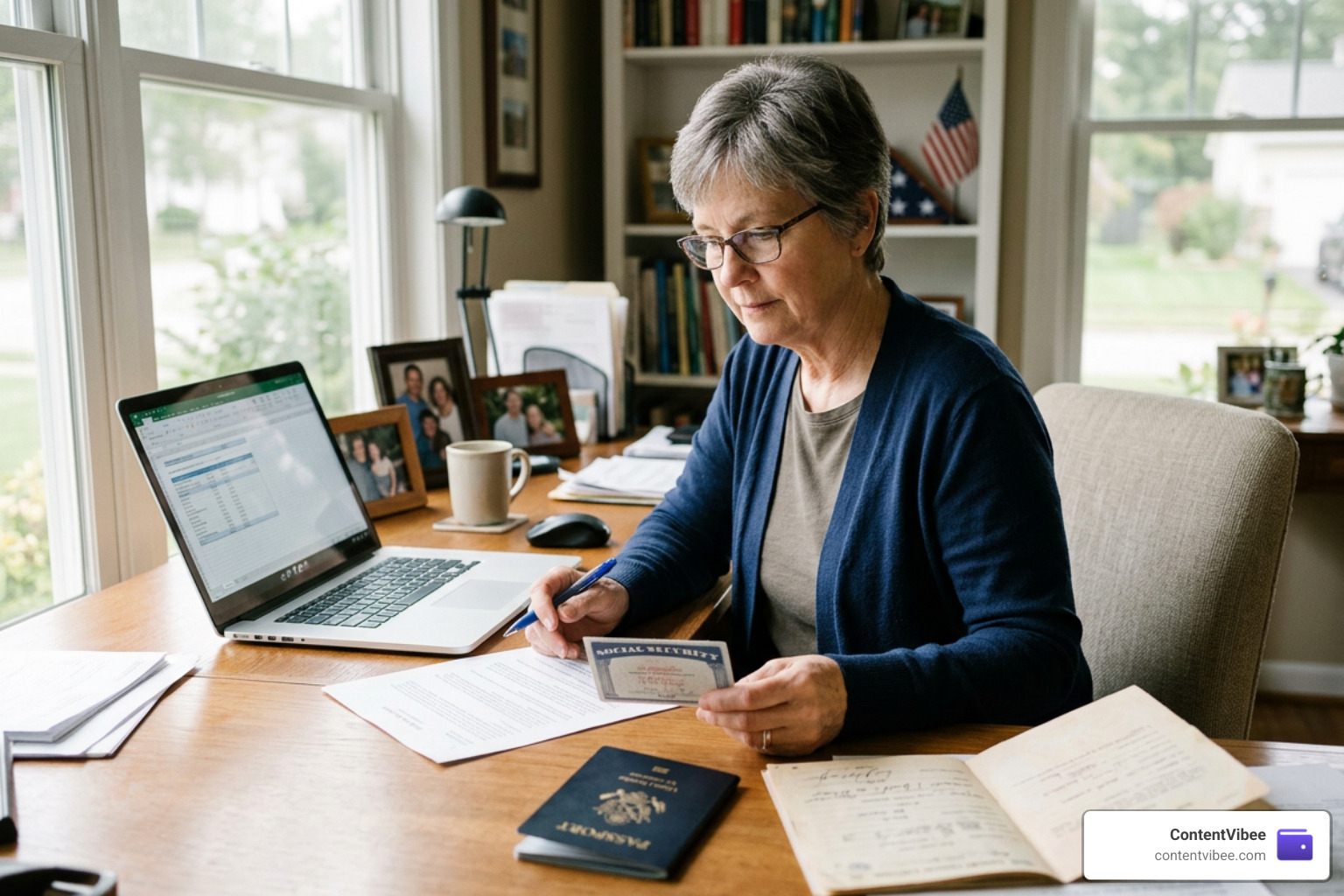 Social Security paperwork and identification documents