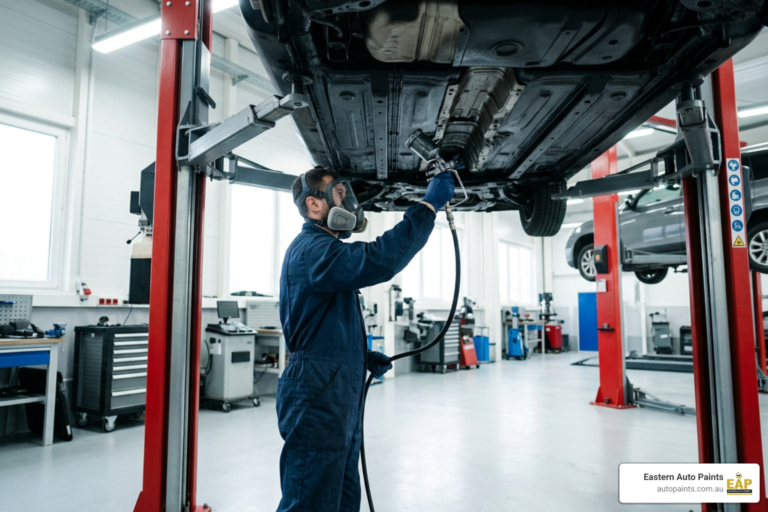 Automotive chassis barrier coating application Automotive chassis barrier coating application
