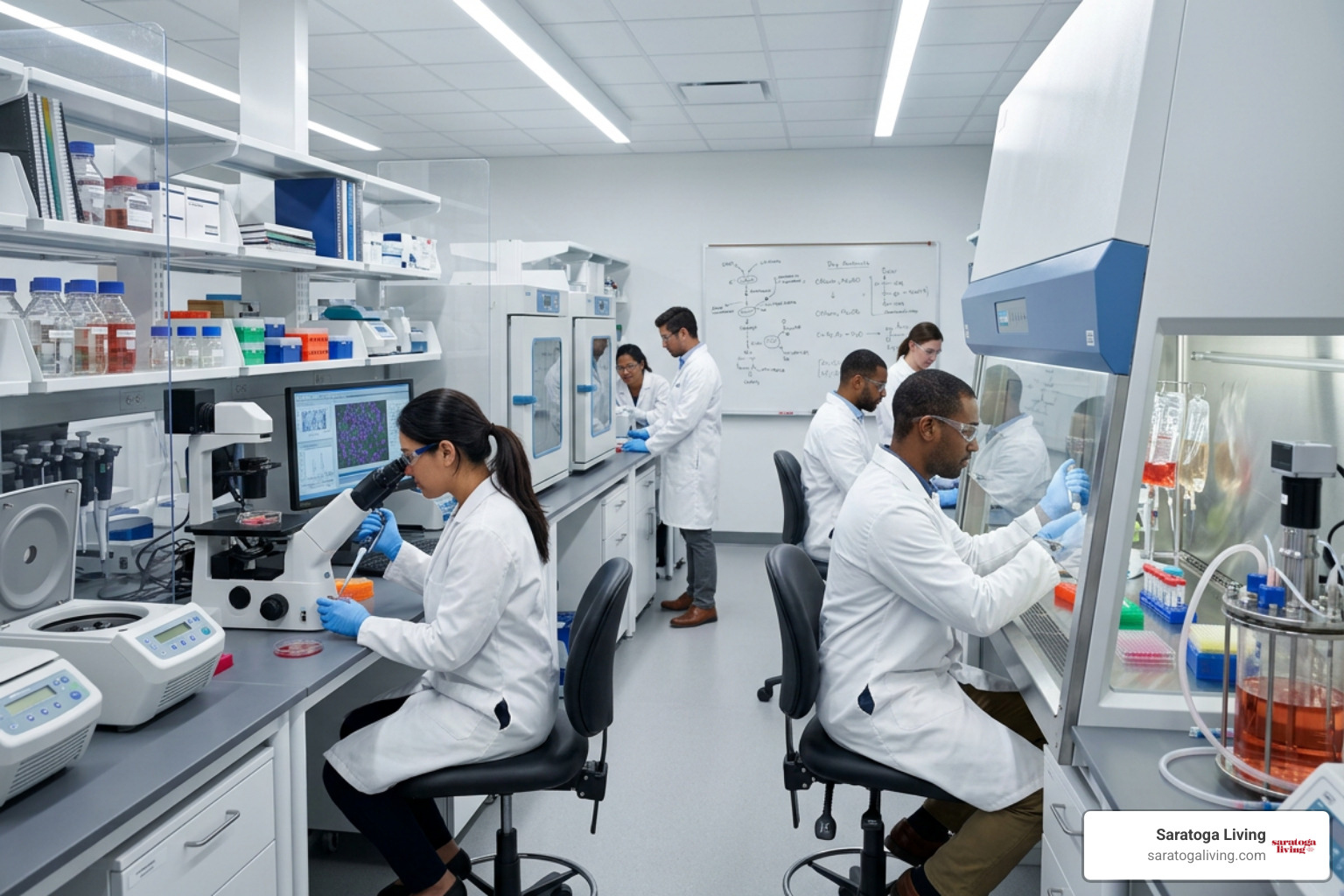 Biotech cancer research laboratory developing cellular therapies