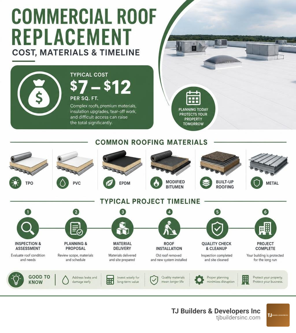 Commercial roof replacement cost materials timeline infographic infographic Commercial roof replacement cost materials timeline infographic infographic