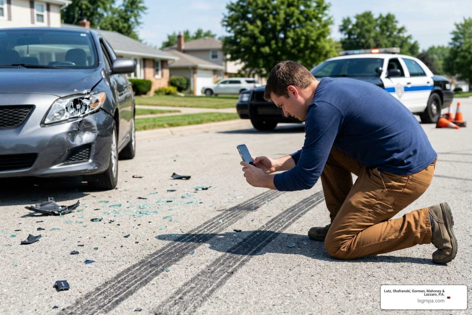 collecting evidence at a crash site