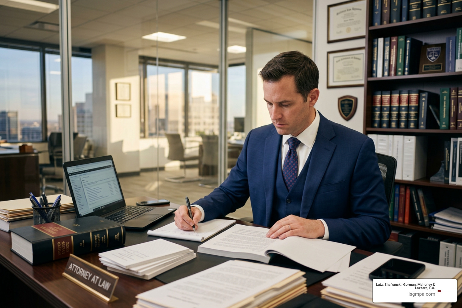 Attorney analyzing state statutes and court filing rules