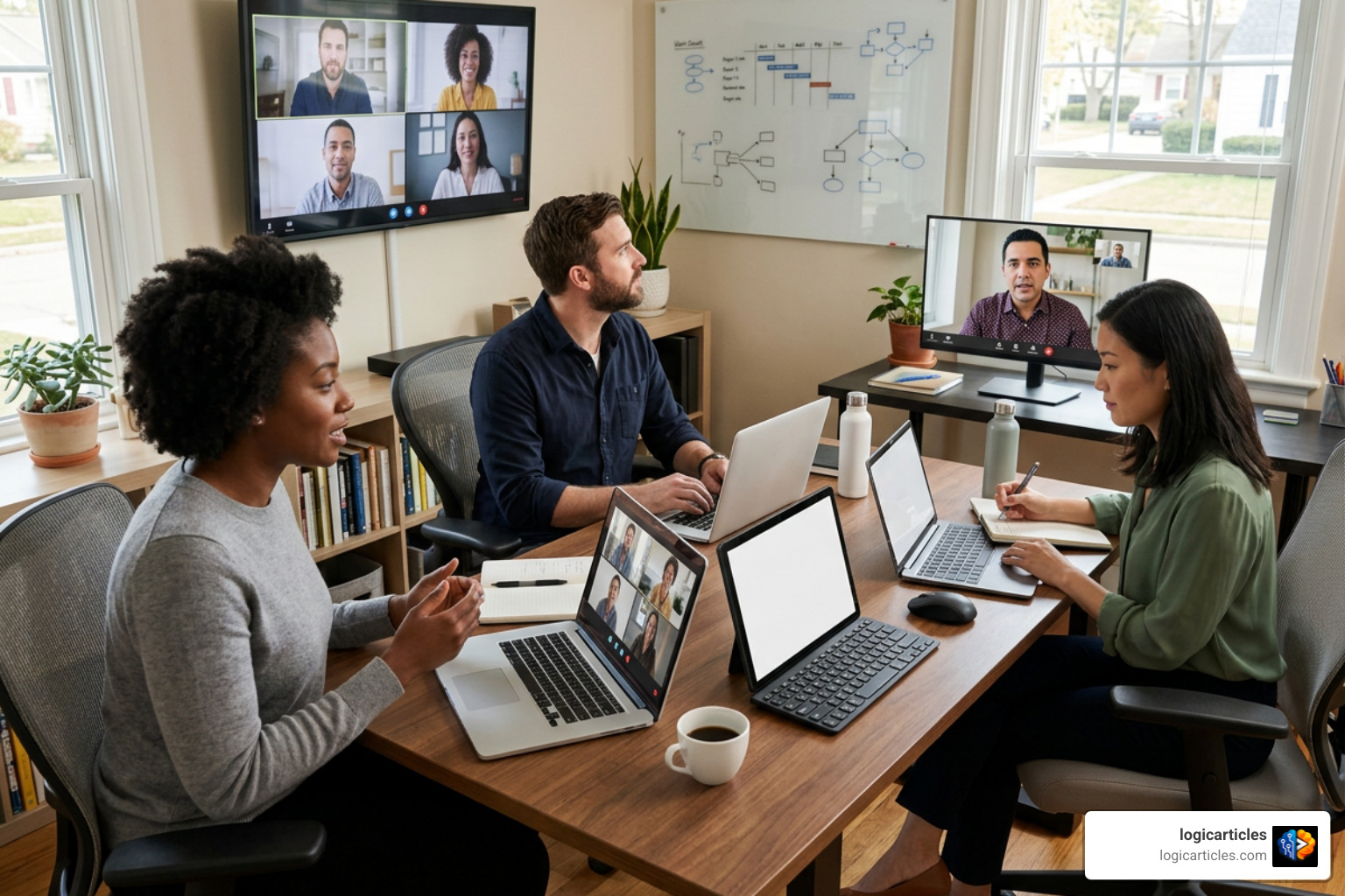 remote team managing daily workflows