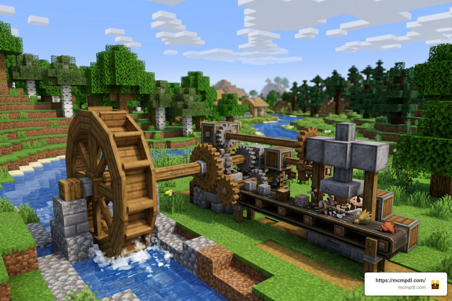 Minecraft PE mechanical contraption in action