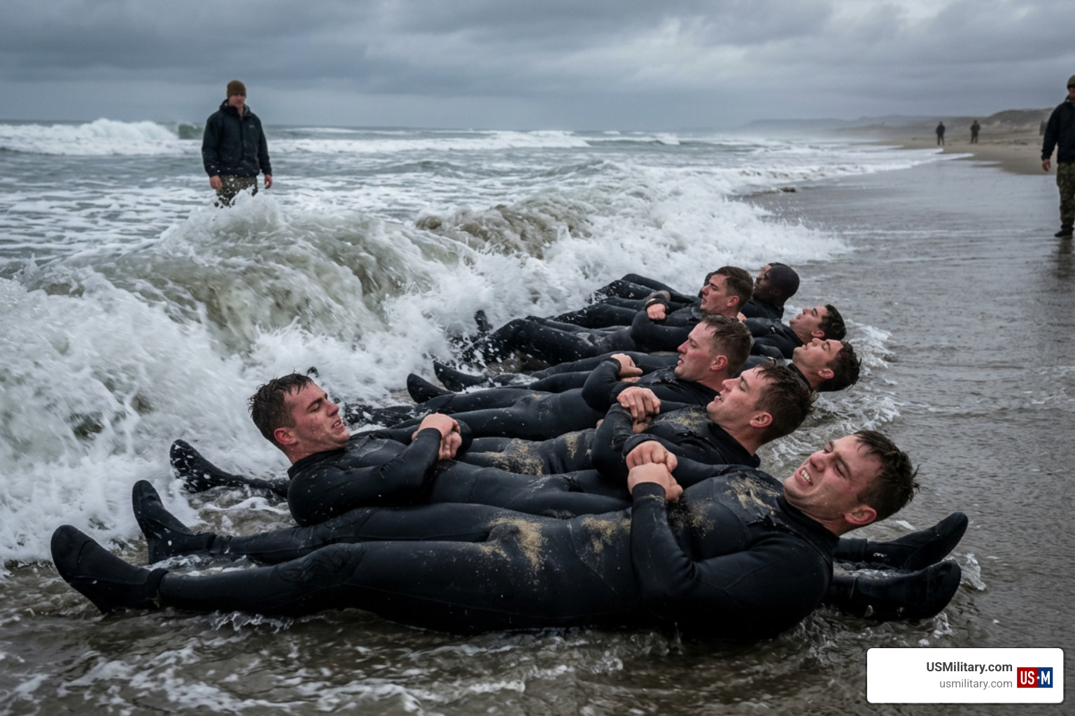 BUD/S candidates enduring surf torture BUD/S candidates enduring surf torture
