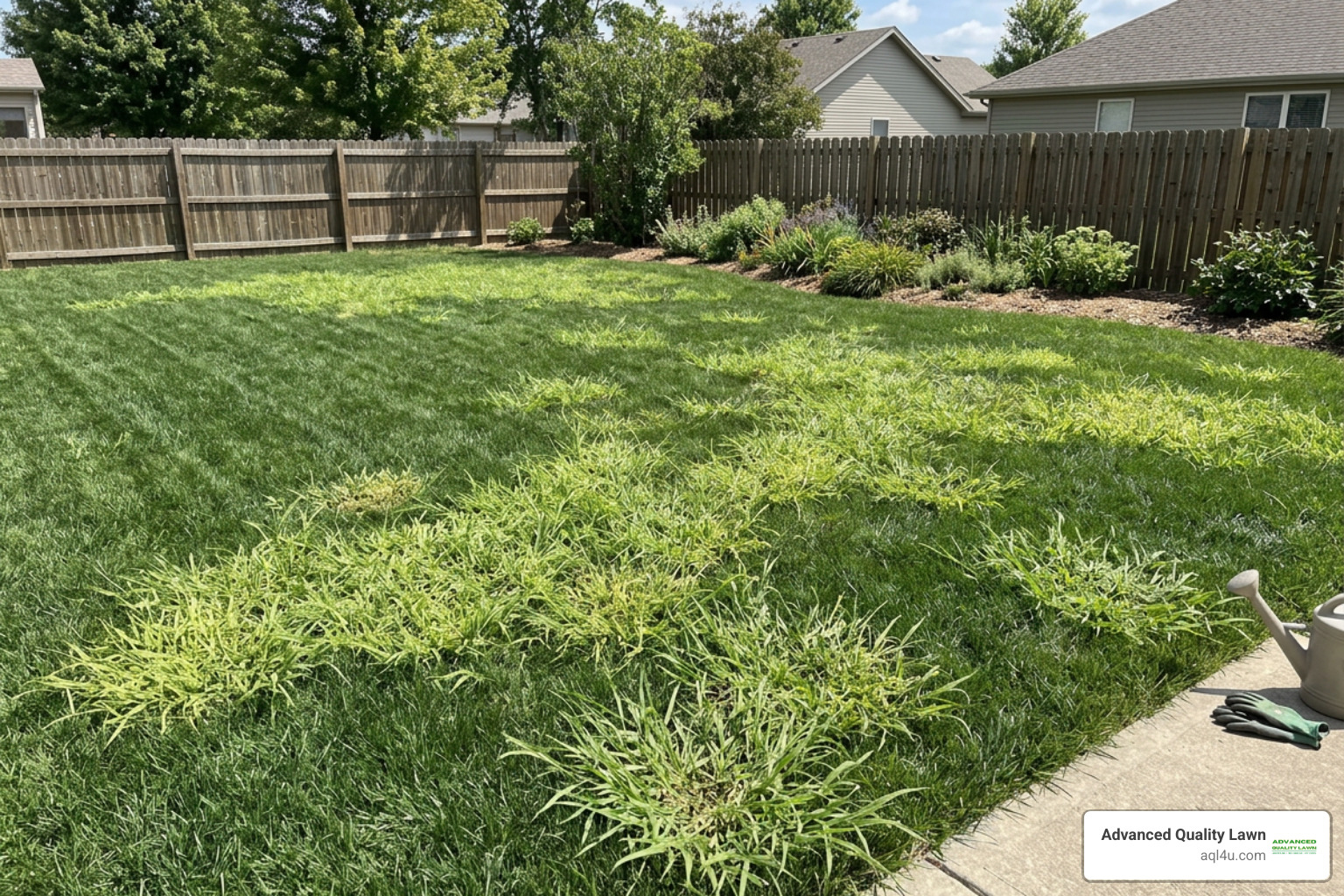 crabgrass invading lawn