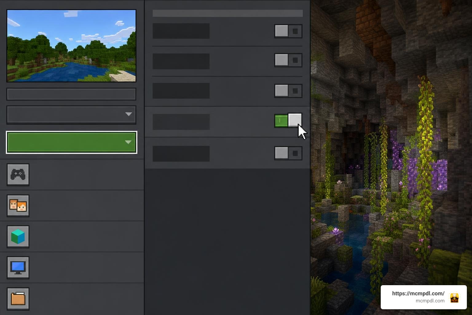 experimental settings toggle experimental settings toggle