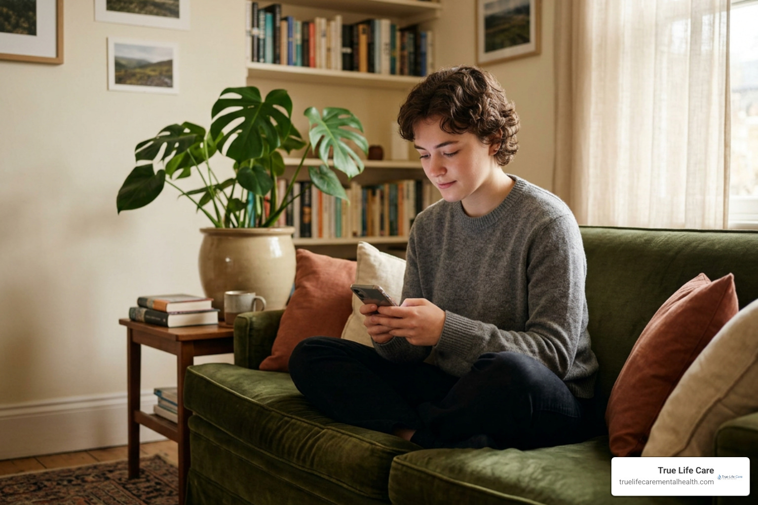 young adult using specialized text hotline young adult using specialized text hotline