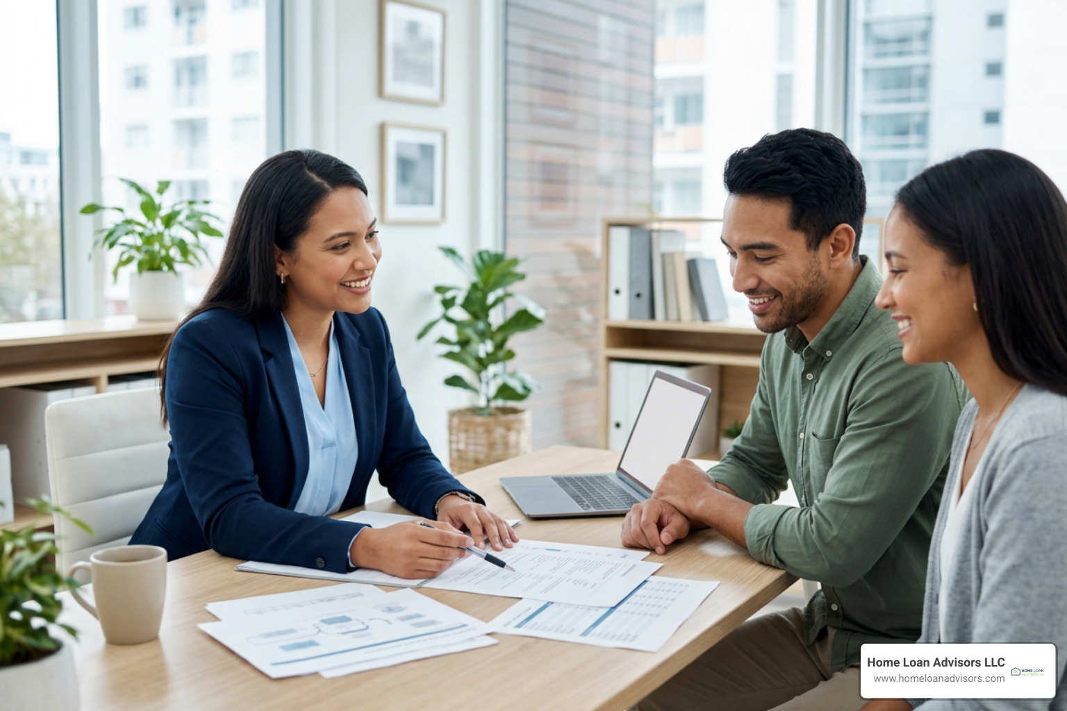 Loan specialist providing educational advice to mortgage applicants Loan specialist providing educational advice to mortgage applicants