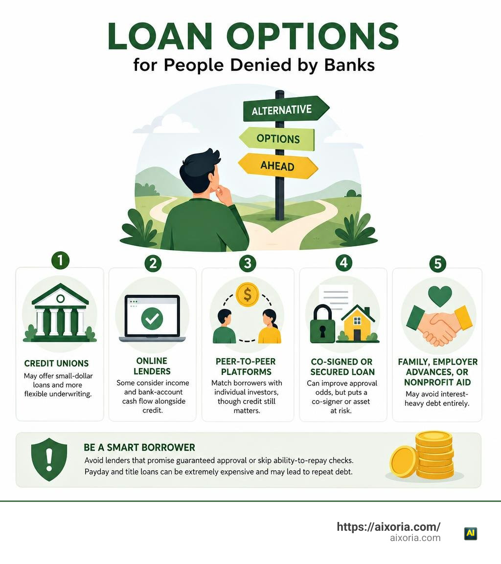 Loan options for people denied by banks infographic