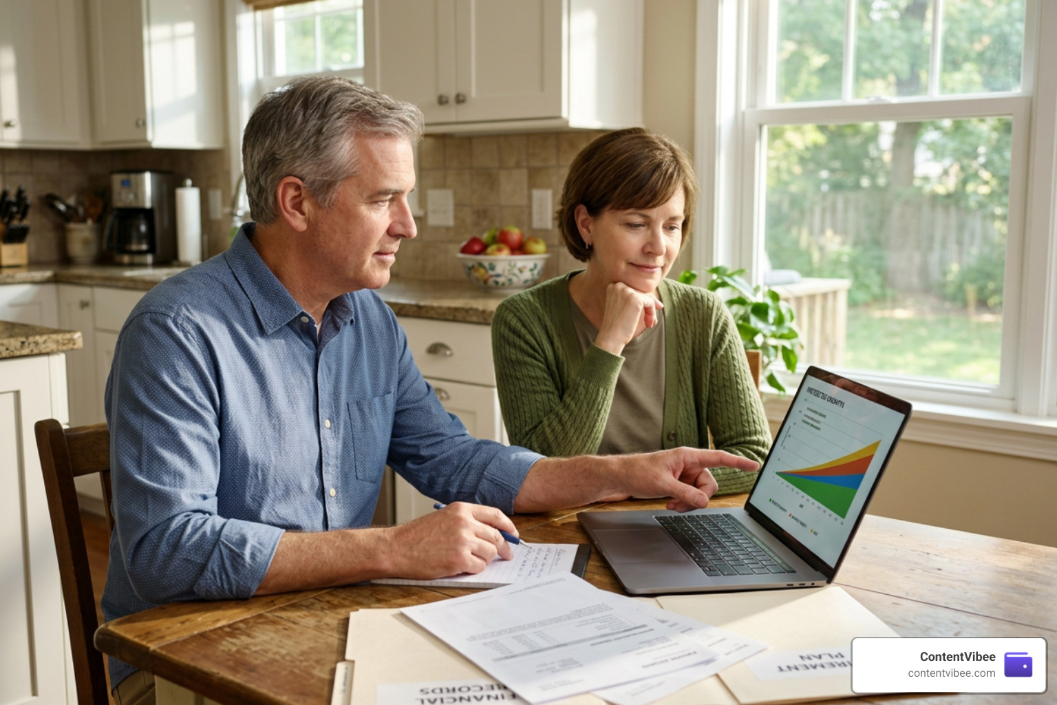 Financial planning chart showing retirement benefit calculations