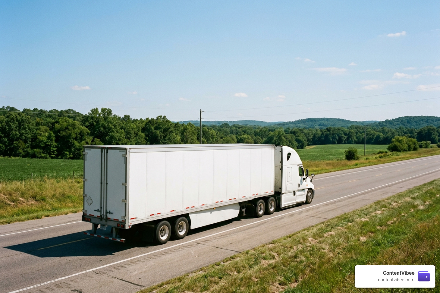 commercial tractor trailer on Arkansas highway