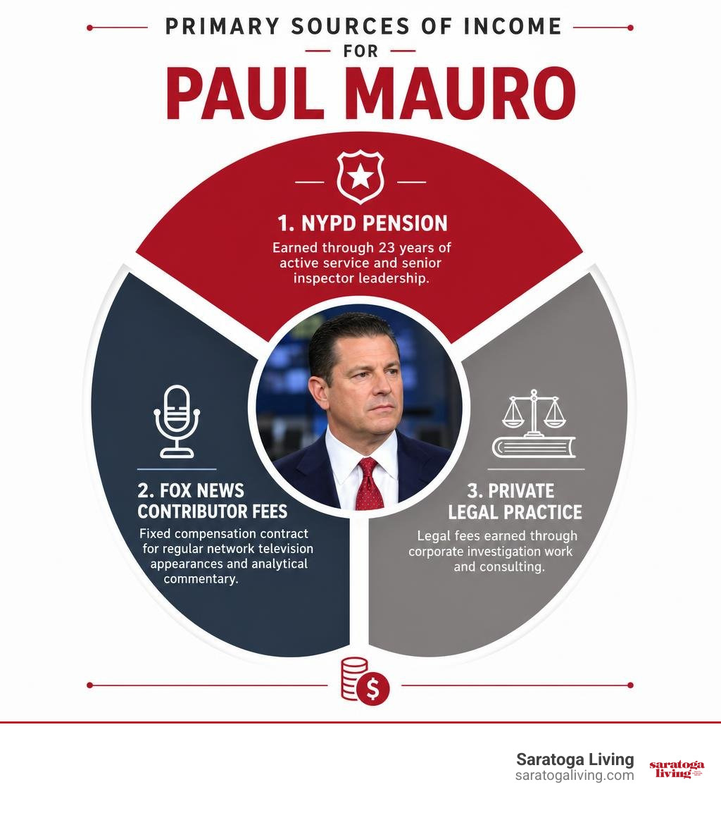 Primary sources of income for Paul Mauro infographic