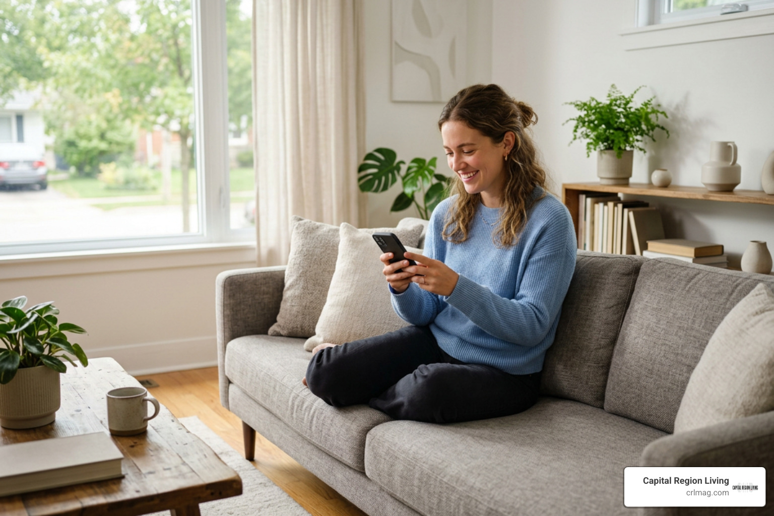 Reader browsing website content on smartphone Reader browsing website content on smartphone