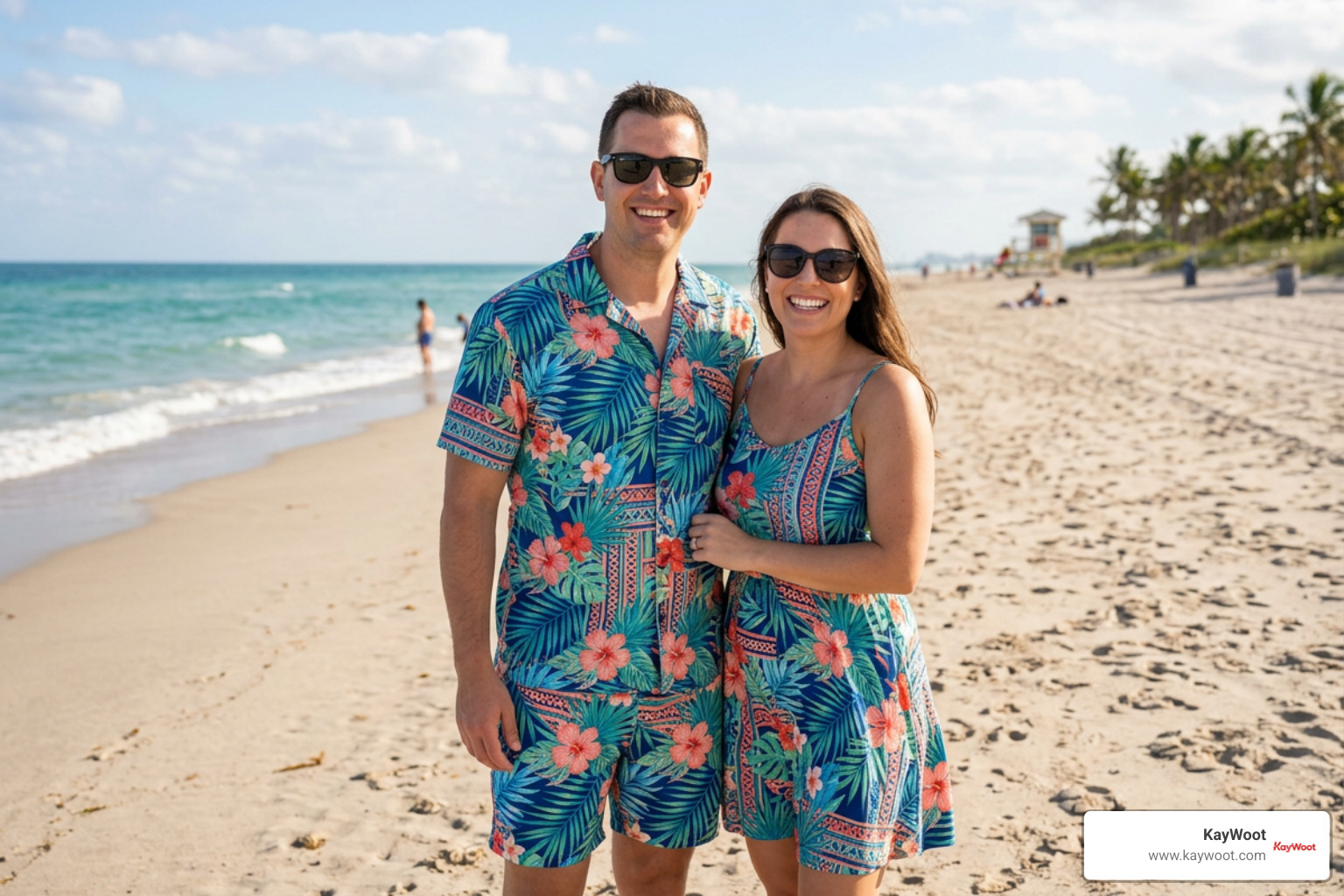 couple in resort wear couple in resort wear