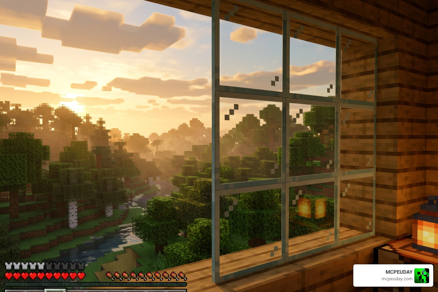 Glass reflections and volumetric fog effects in Minecraft Glass reflections and volumetric fog effects in Minecraft