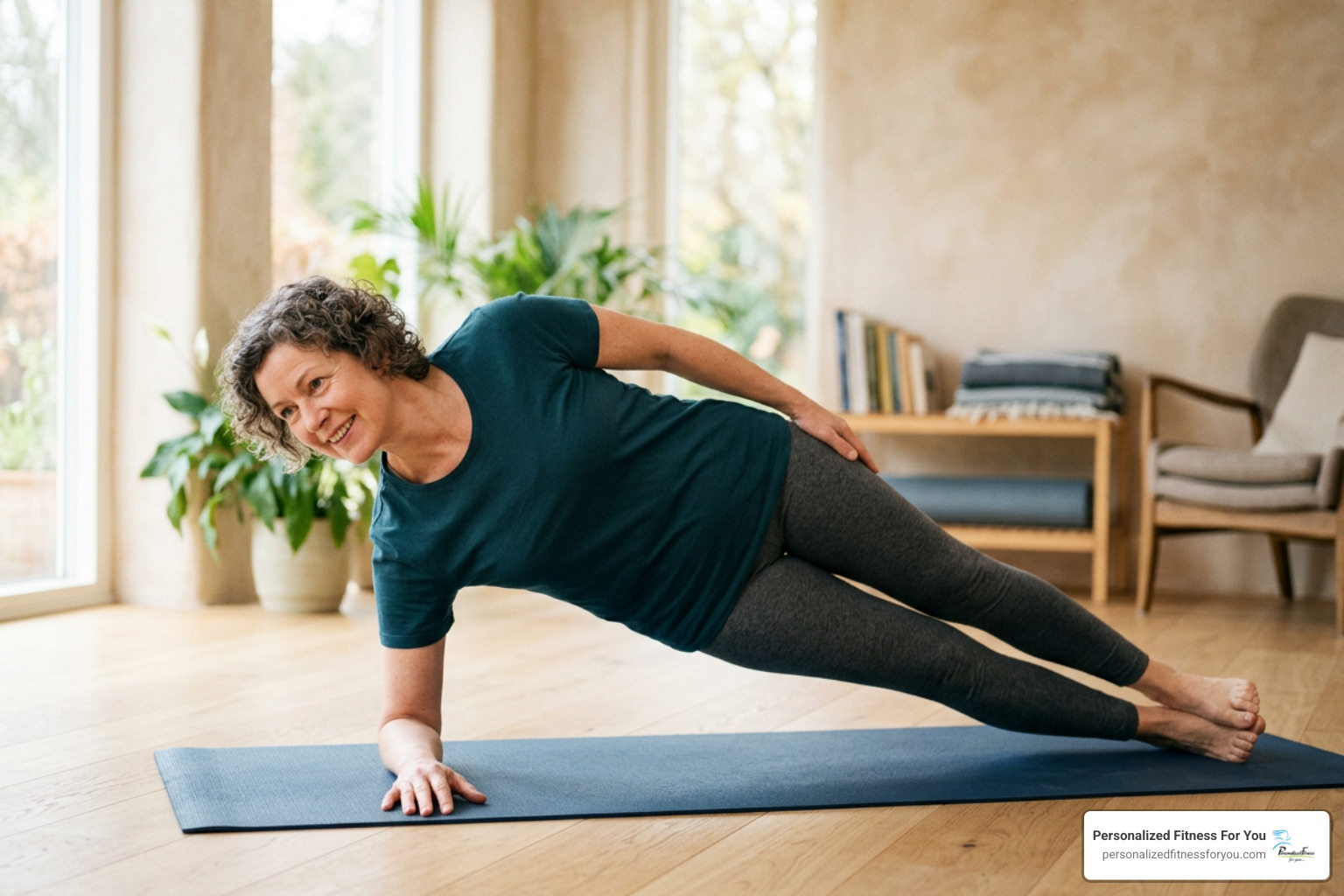 woman practicing controlled side plank alignment on mat woman practicing controlled side plank alignment on mat