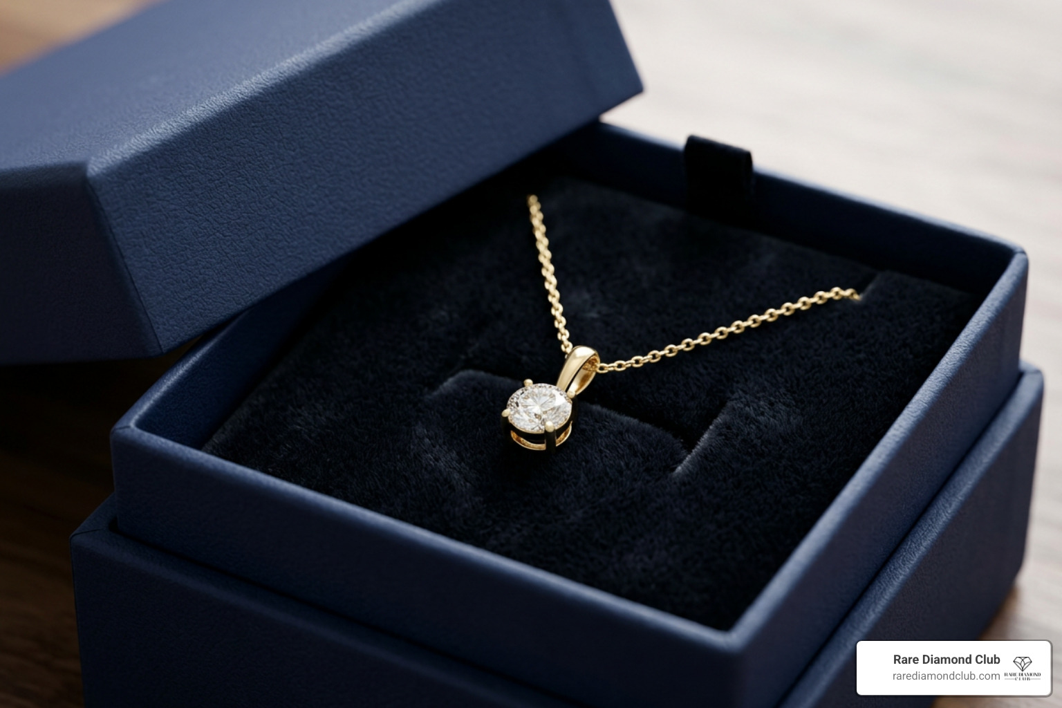 18kt gold diamond pendant presented in a luxury gift box 18kt gold diamond pendant presented in a luxury gift box