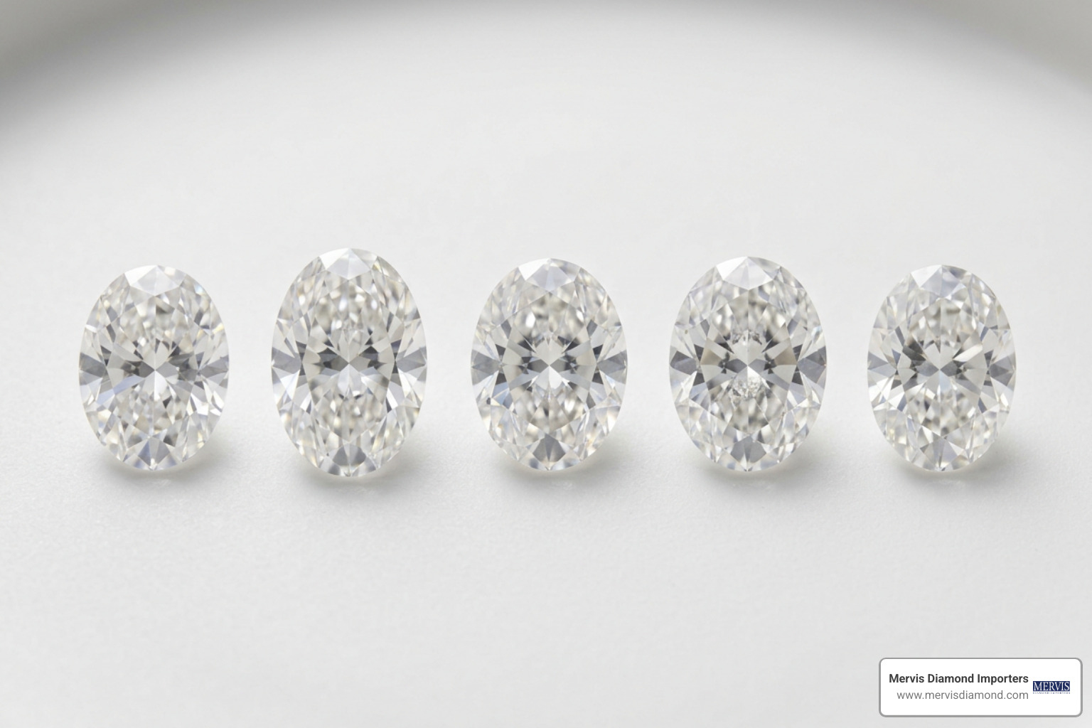 Loose lab grown oval diamonds side-by-side evaluation