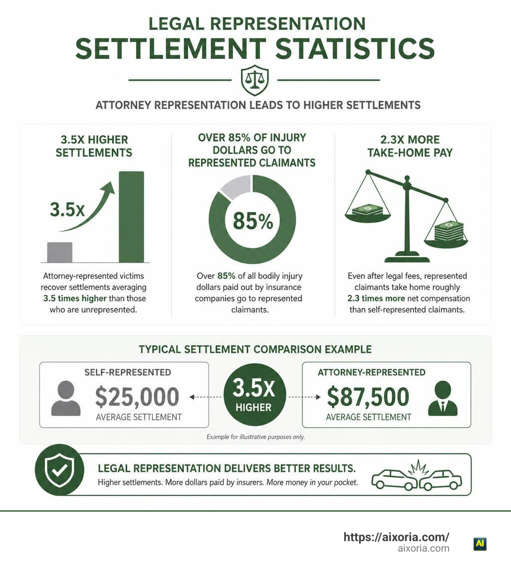 Legal representation settlement statistics infographic infographic