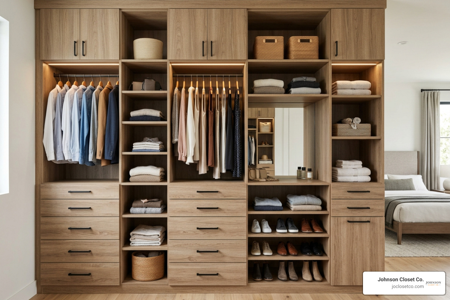 built-in custom closet cabinets with drawers