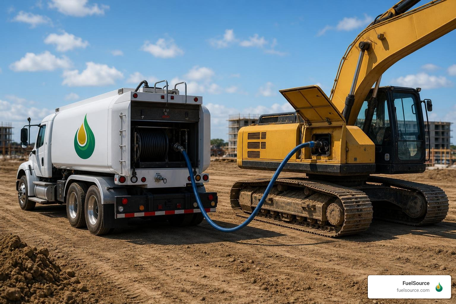 On-site DEF delivery to heavy machinery on a jobsite On-site DEF delivery to heavy machinery on a jobsite