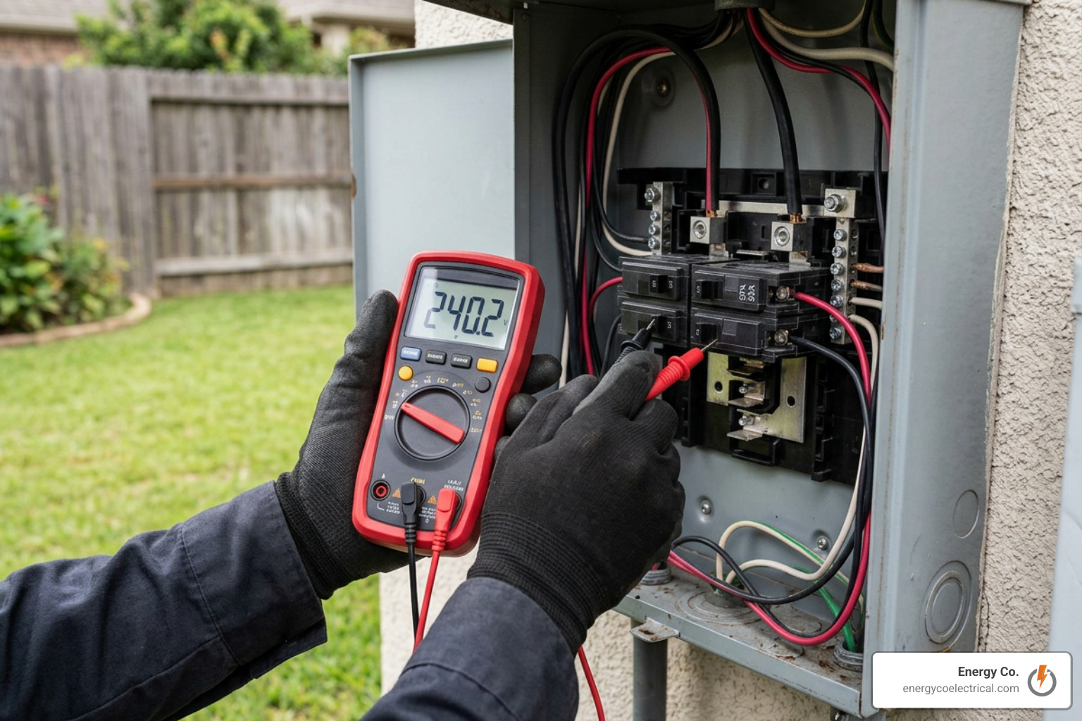 Multimeter measuring voltage across spa panel terminals Multimeter measuring voltage across spa panel terminals