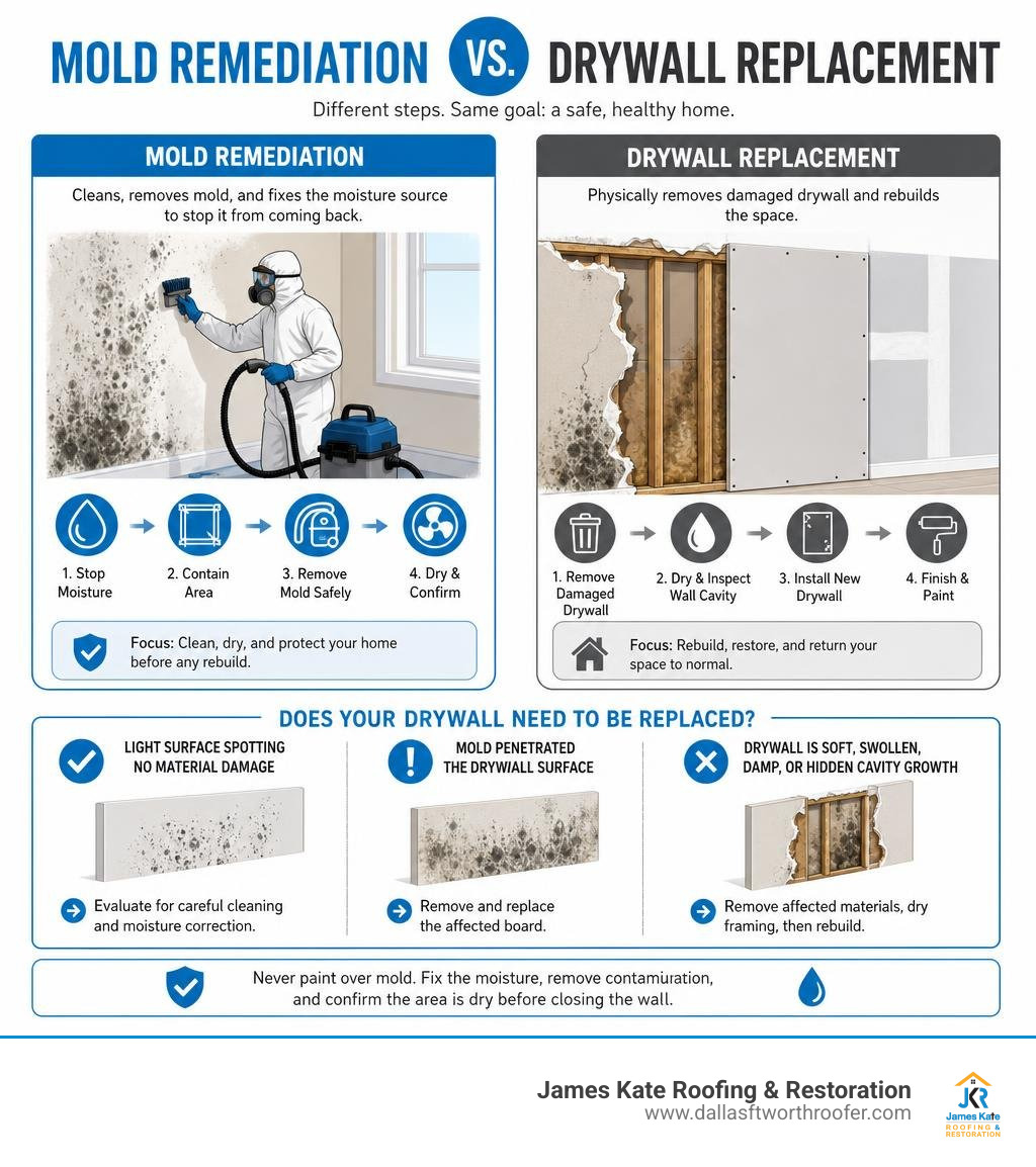 Mold remediation versus drywall replacement infographic infographic Mold remediation versus drywall replacement infographic infographic