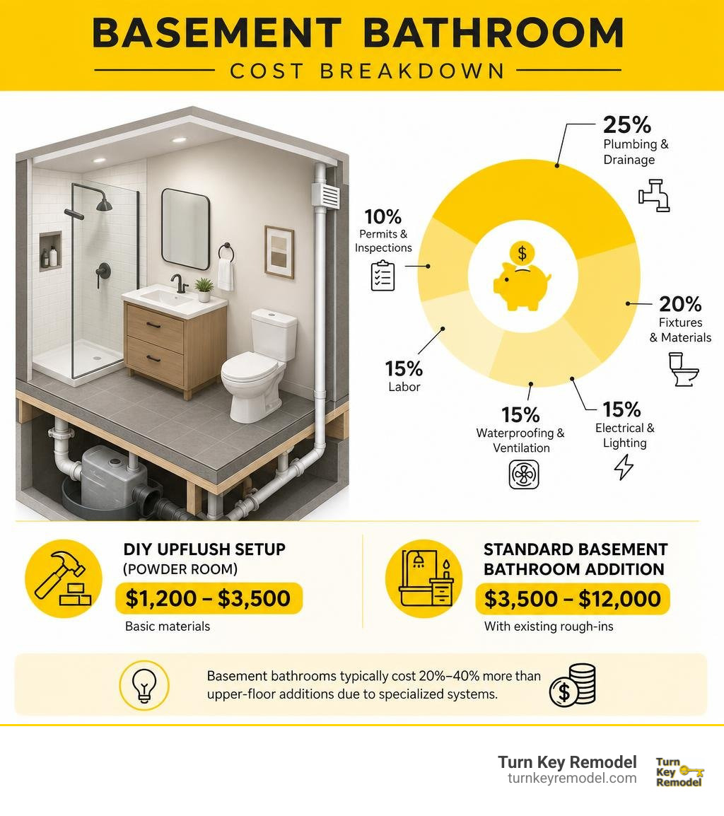 Basement bathroom cost breakdown chart infographic Basement bathroom cost breakdown chart infographic
