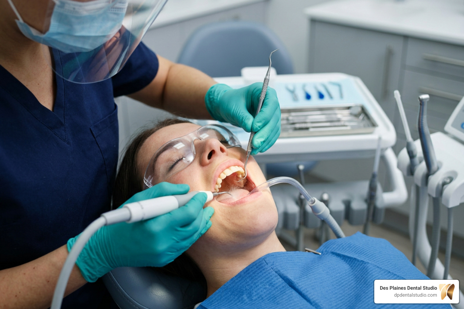 Dental hygienic scaling and root planing instrument subgingival insertion Dental hygienic scaling and root planing instrument subgingival insertion