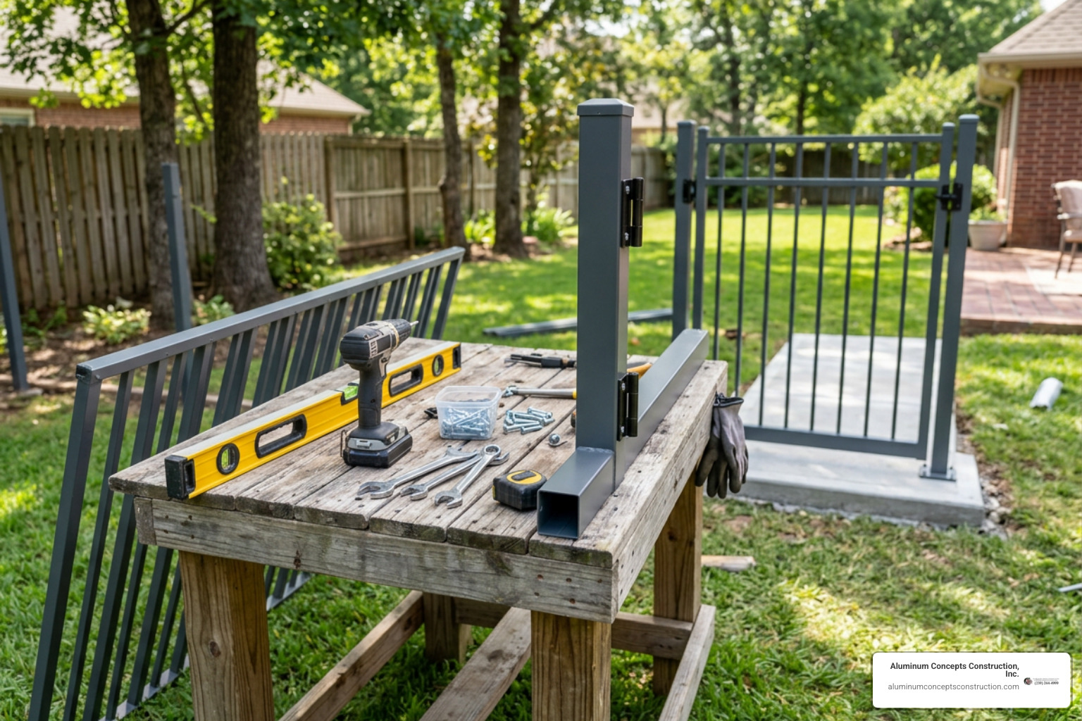 gate installation tools and posts setup
