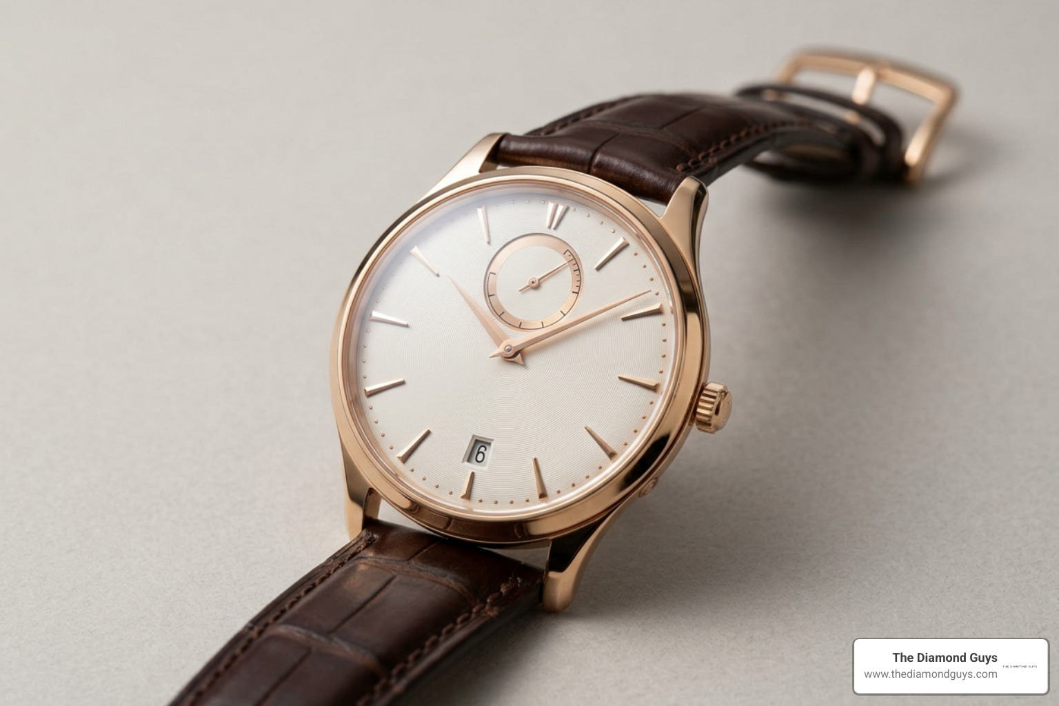 18k rose gold automatic dress watch with power reserve indicator 18k rose gold automatic dress watch with power reserve indicator