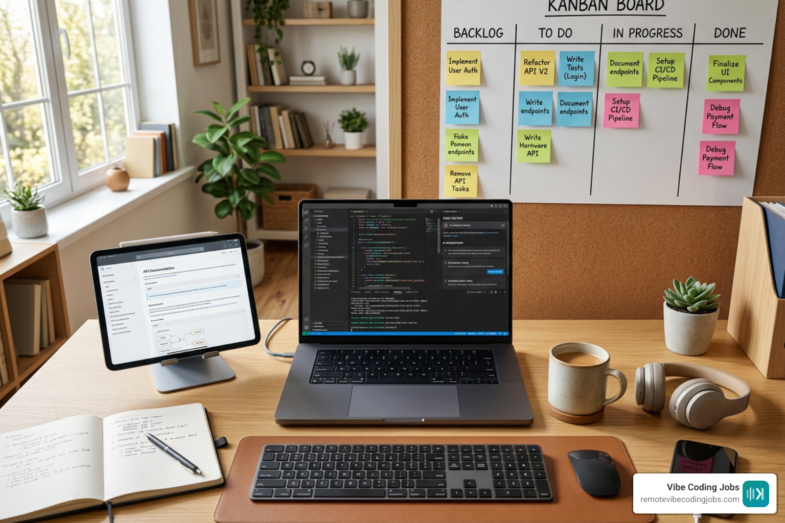 Asynchronous development setup with AI coding tools, documentation, and task boards