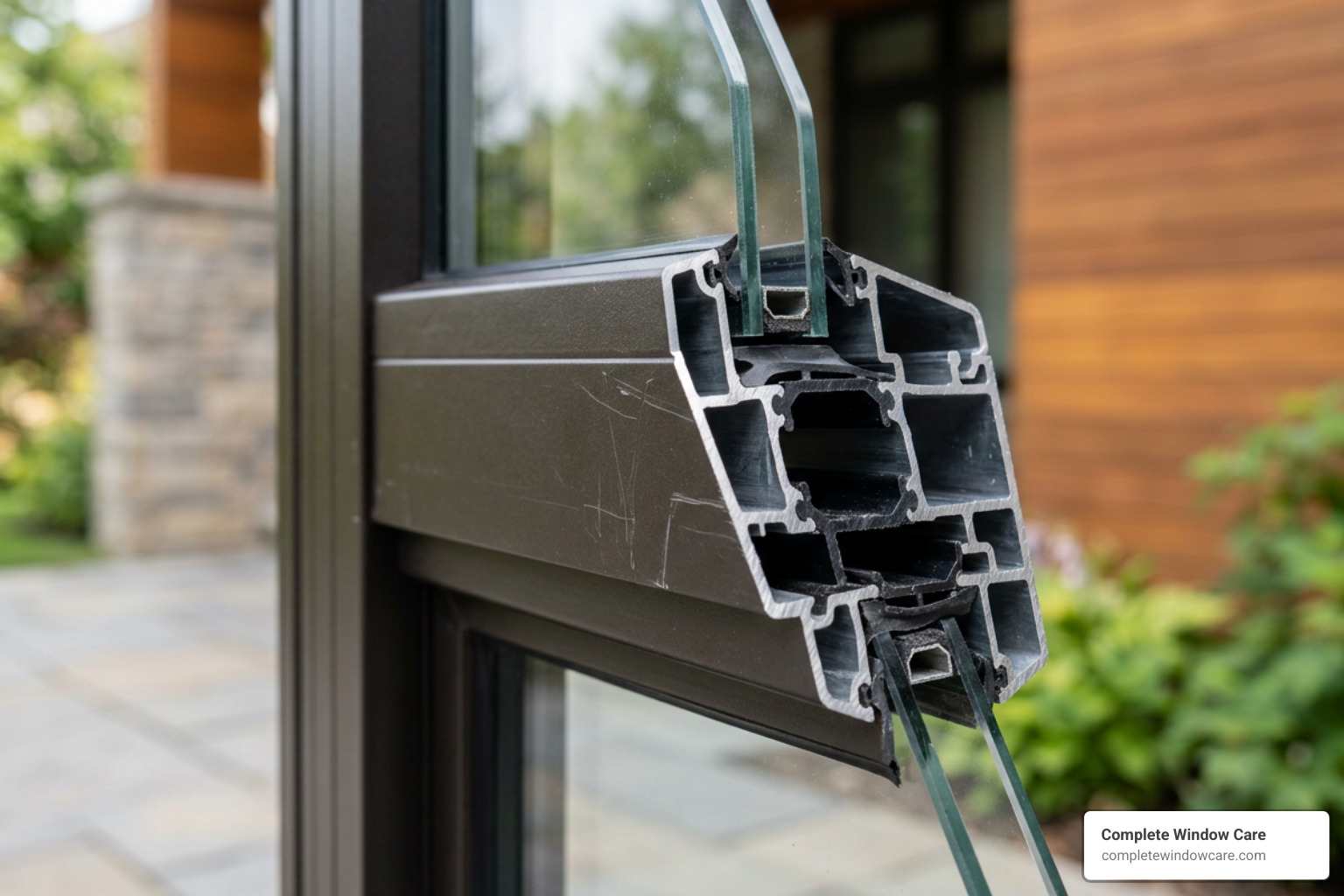 Extruded aluminum frame construction with thermal breaks for heavy-duty sliding storm doors