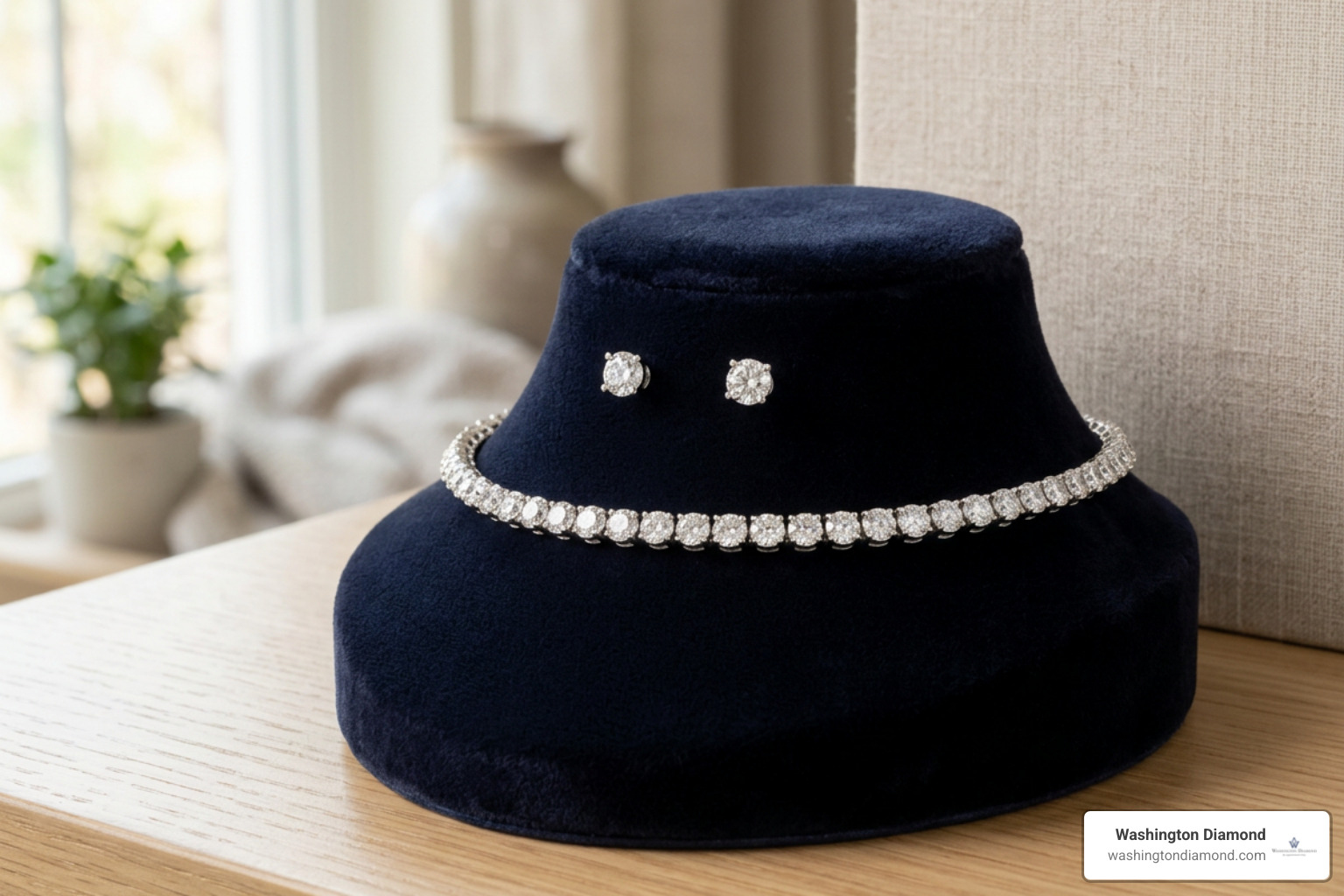 Diamond tennis bracelet and stud earrings collection
