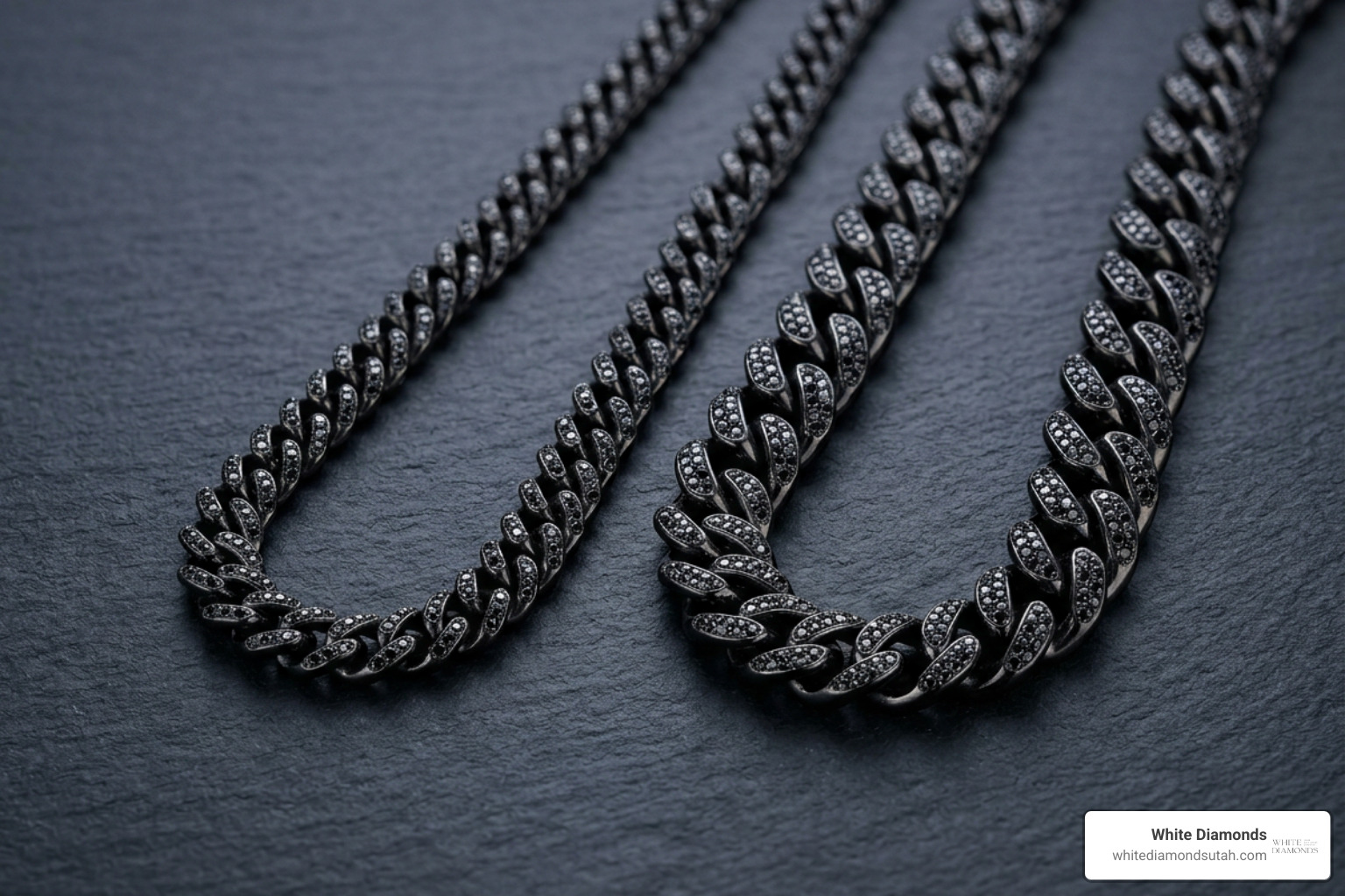 Chain width and drape comparison