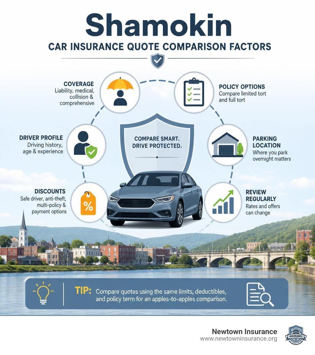 Shamokin car insurance quote comparison factors infographic Shamokin car insurance quote comparison factors infographic